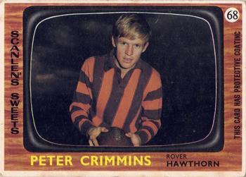 1967 Scanlens VFL #68 Peter Crimmins Front